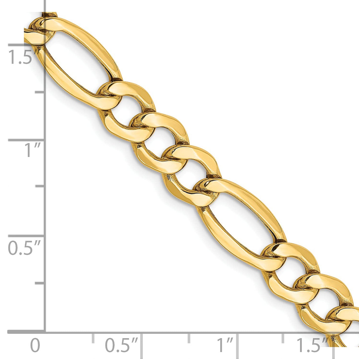 14K 18 inch 7.3mm Semi-Solid Figaro with Lobster Clasp Chain