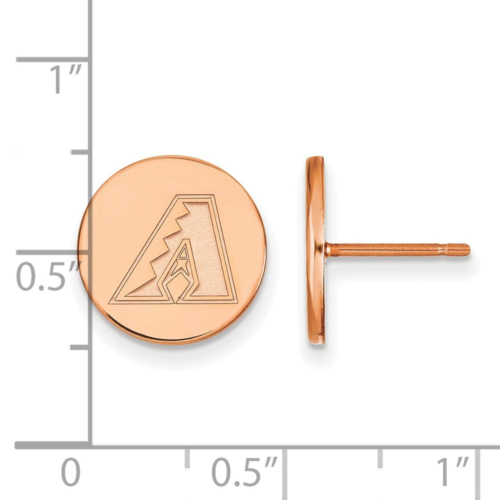 SS Rose Gold-plated MLB LogoArt Arizona Diamondbacks Small Disc Earrings