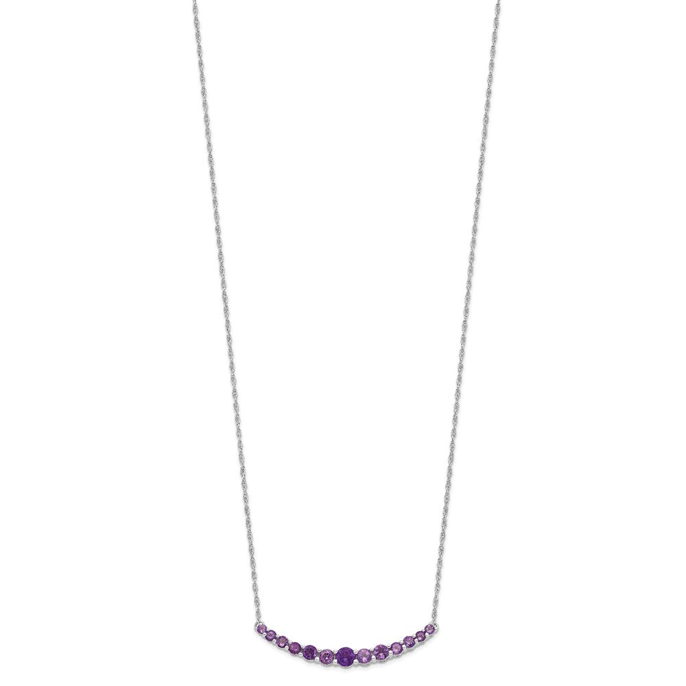Sterling Silver Rhodium-plated Amethyst Pendant w/Necklace 18 Inches