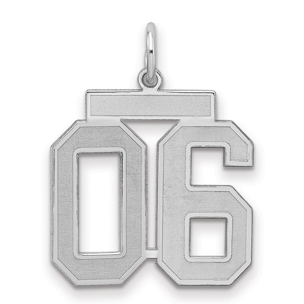 Sterling Silver Medium Satin Number 6 W/Top