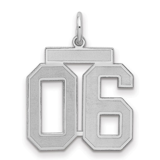 Sterling Silver Medium Satin Number 6 W/Top