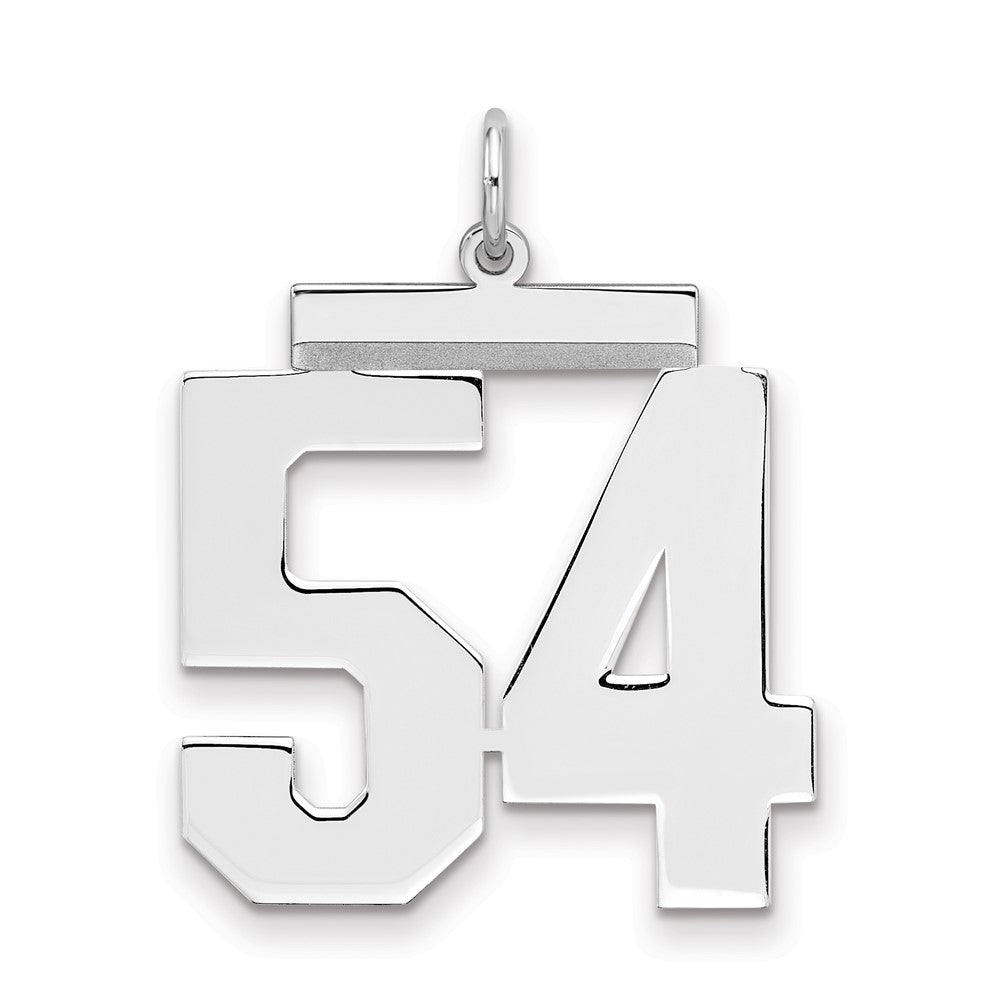 Sterling Silver/Rhodium-plated Polished Number 54 Charm
