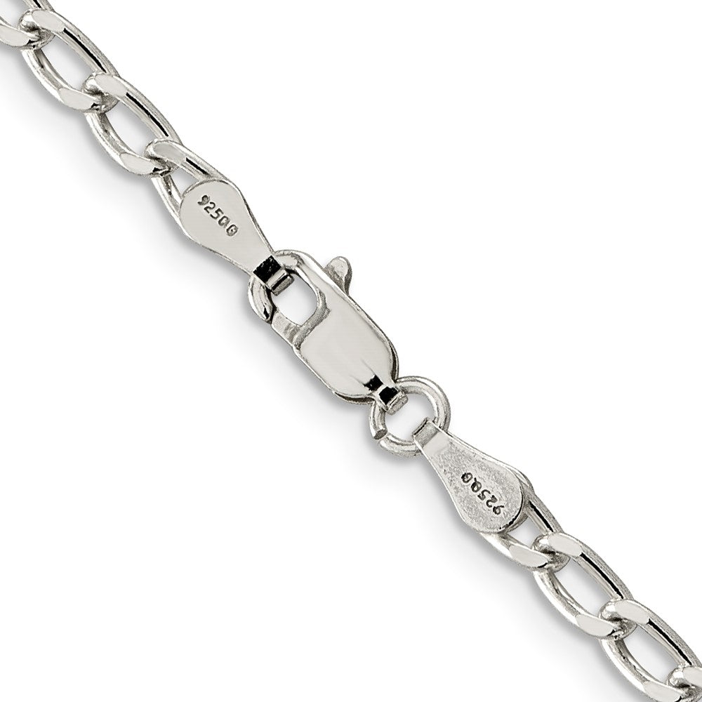 Sterling Silver 3.2mm Open Elongated Link Chain 18 Inches