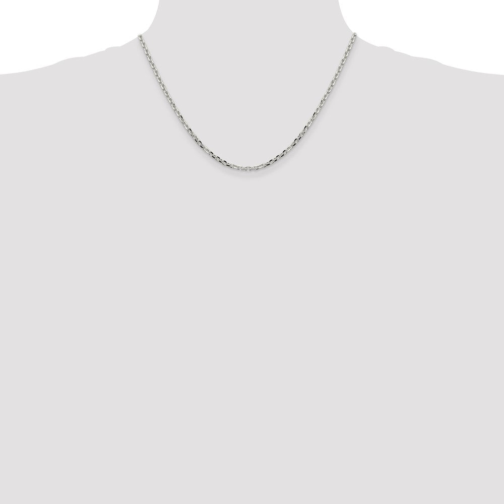 Sterling Silver 2.75mm Diamond-cut Forzantina Cable Chain 18 Inches