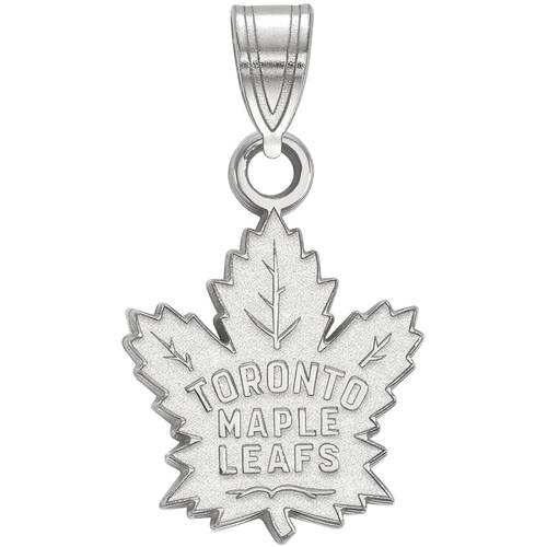 LogoArt 14K White Gold NHL LogoArt Toronto Maple Leafs Small Pendant
