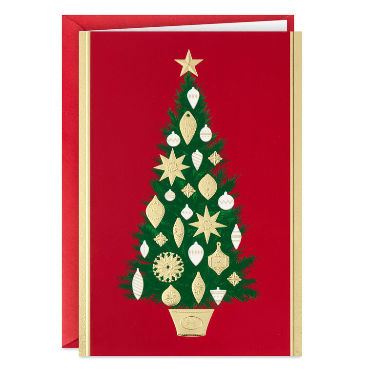 Hallmark Trad Tree On Red Christmas Boxed Cards Assortment
