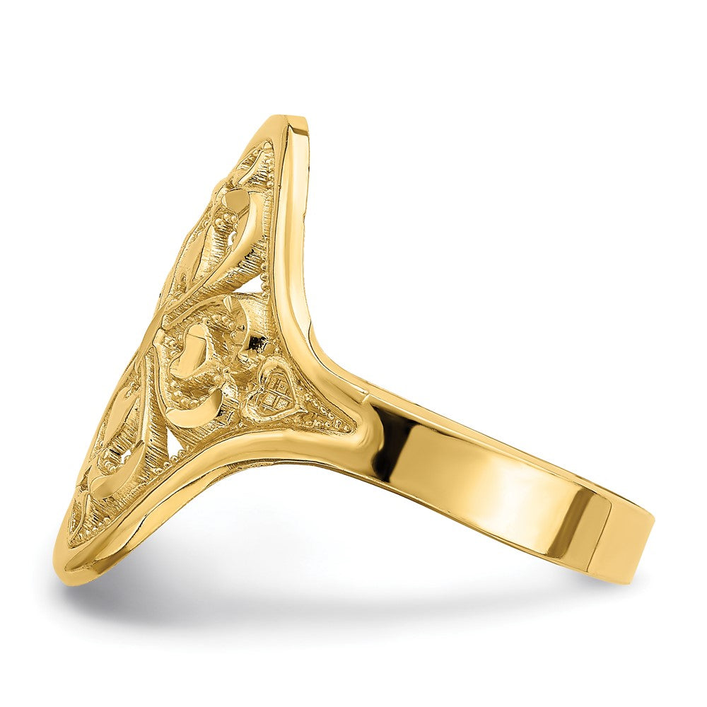 14k Diamond-cut Filigree Ring Size 6