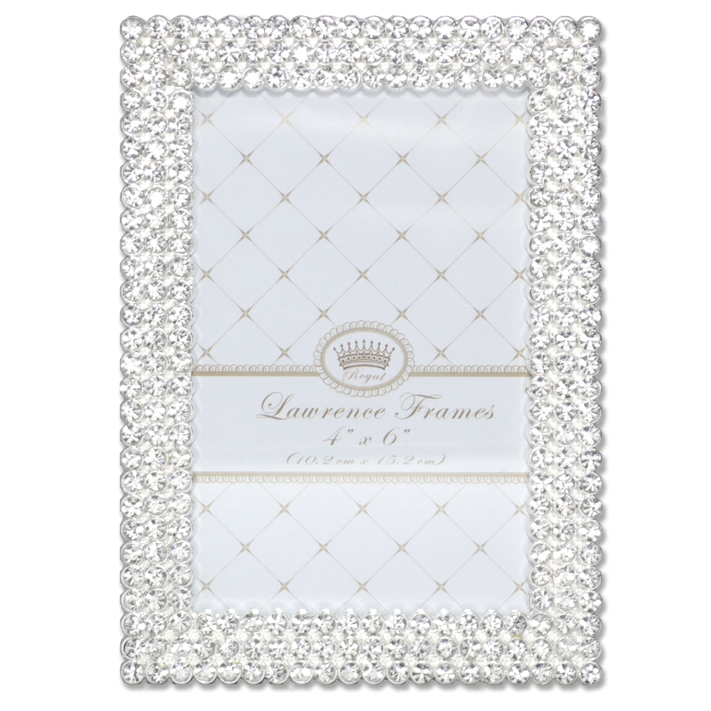 Lawrence Frames 4x6 Juliet Silver Metal Tabletop Picture Frame with Crystals