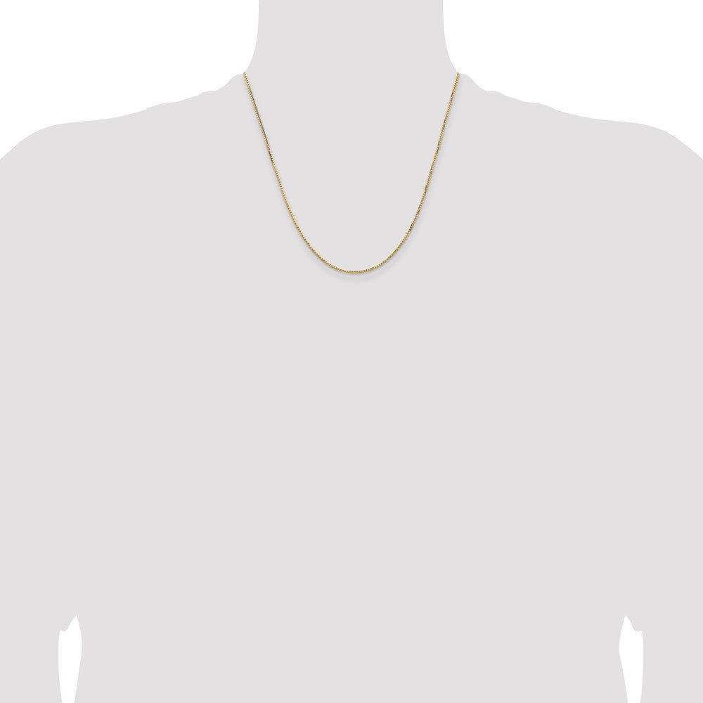 14K 1.3mm Concave Box Chain