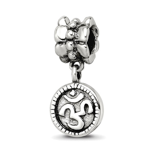 Sterling Silver Reflections Om Symbol Dangle Bead