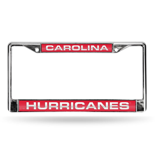 Carolina Hockey Hurricane's Chrome Metal Laser Cut License Plate Frame
