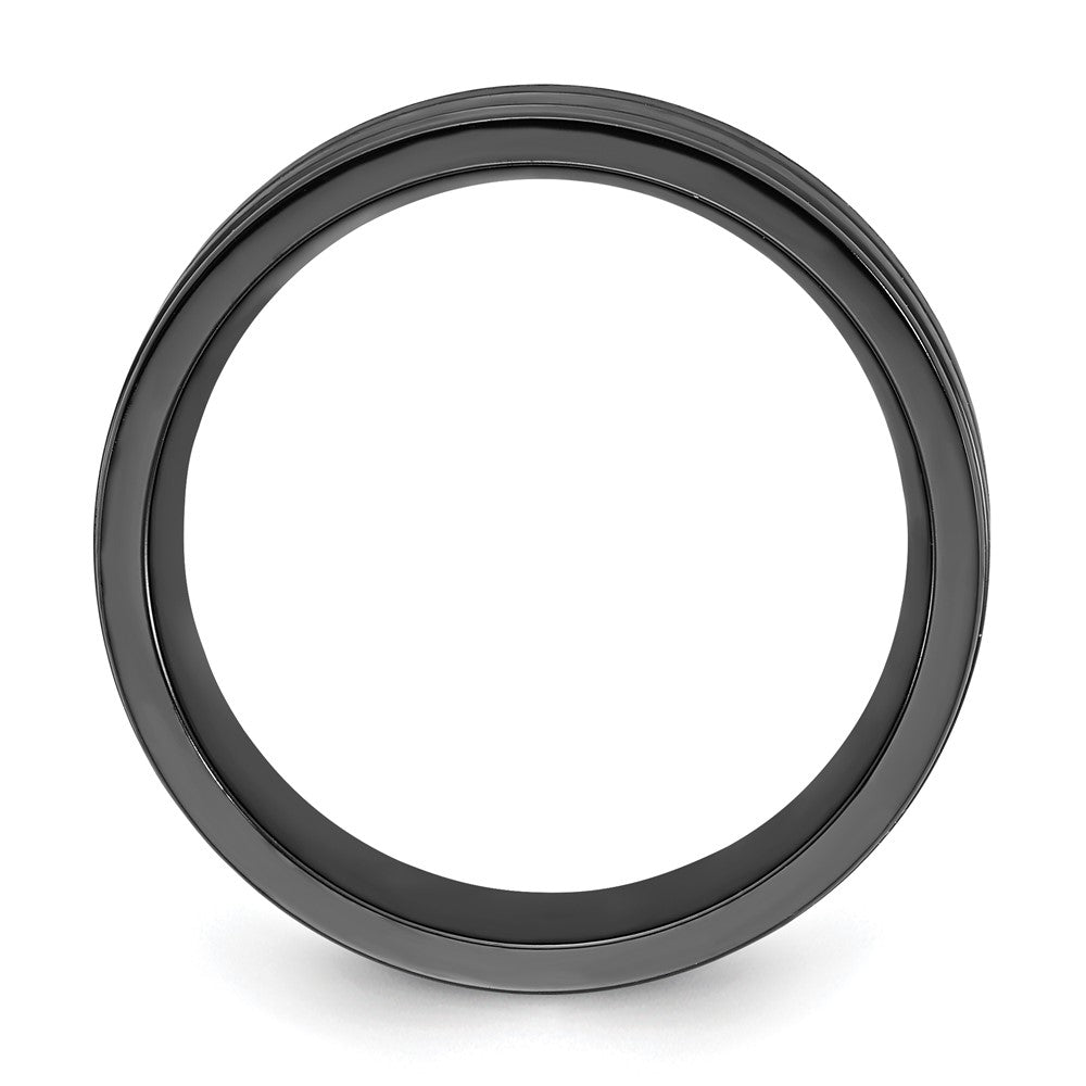 Titanium Black IP-plated Brushed and Polished 8mm Band Size - 8.5