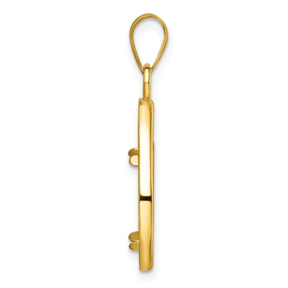 Wideband Distinguished Coin Jewelry 14k Polished Lightweight Teardrop 14.0mm Prong Coin Bezel Pendant