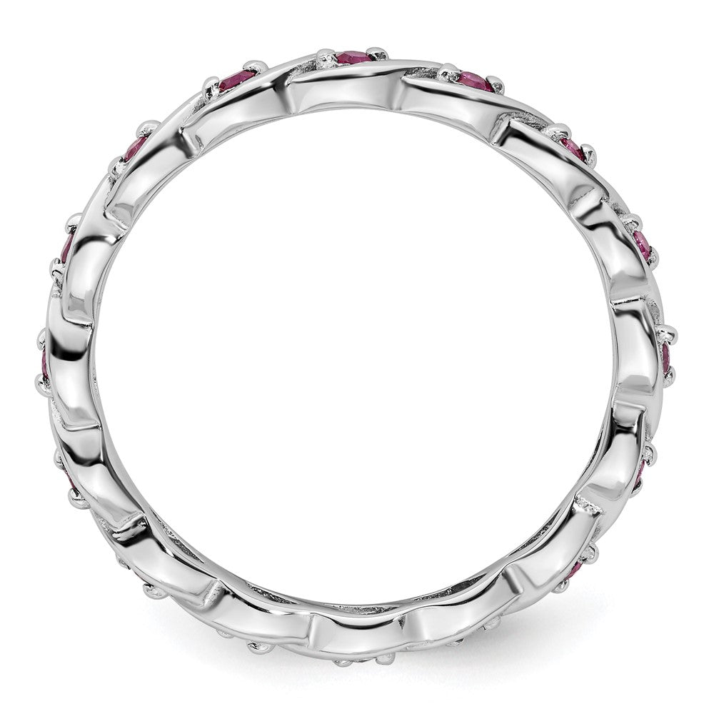 Sterling Silver Stackable Expressions Created Ruby Ring Size -6