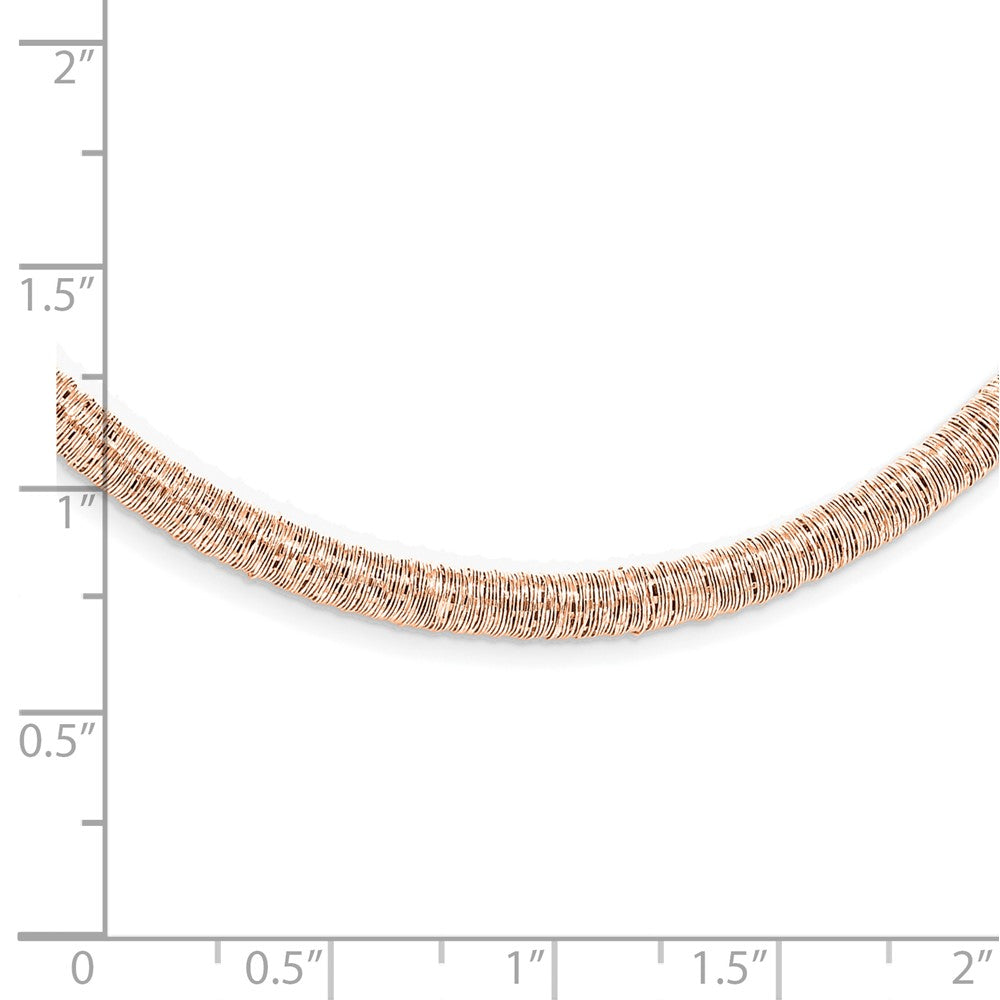 Sterling Silver Rose-tone Polished Necklace