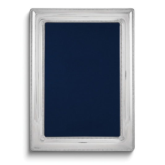 Bilaminate Sterling Silver Double Border Beaded 5x7 Frame QGM7126
