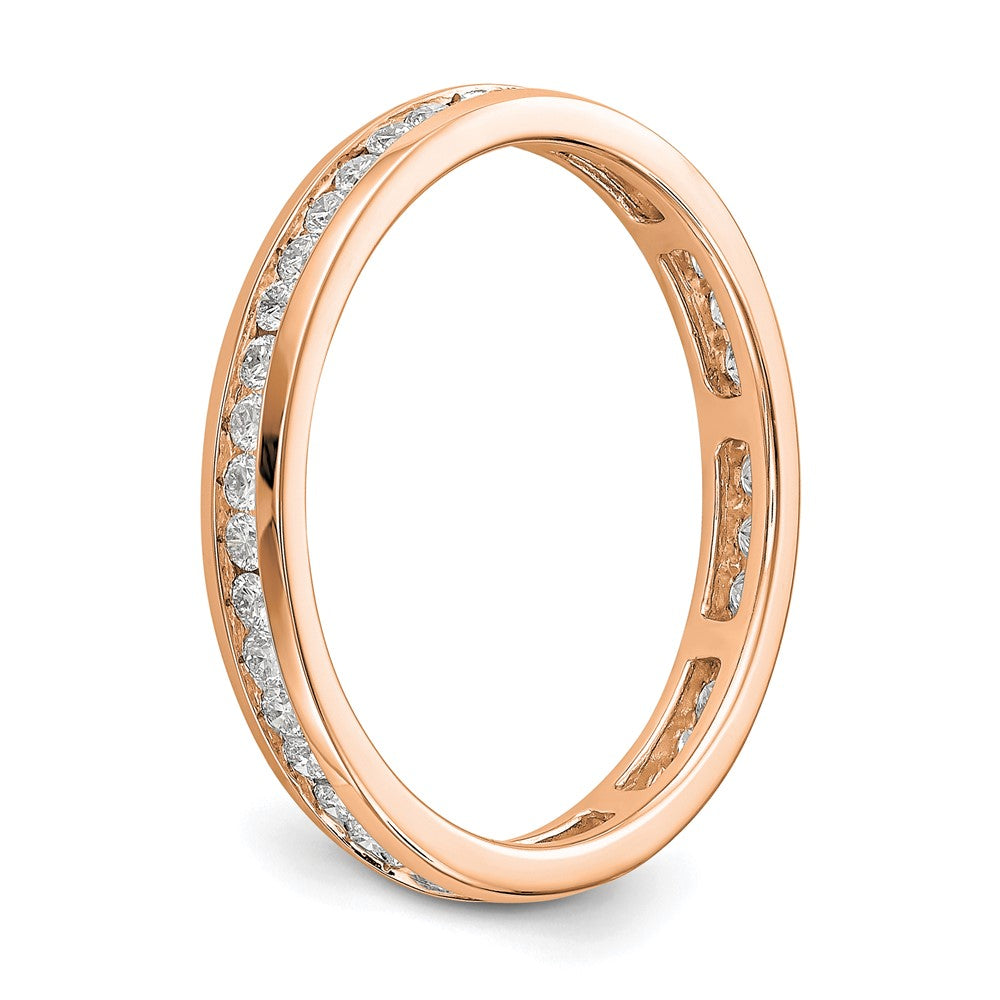 14k Rose Gold 1/2 carat Lab Grown Diamond VS/SI+ G+ Channel Set Size 7 Eternity Band