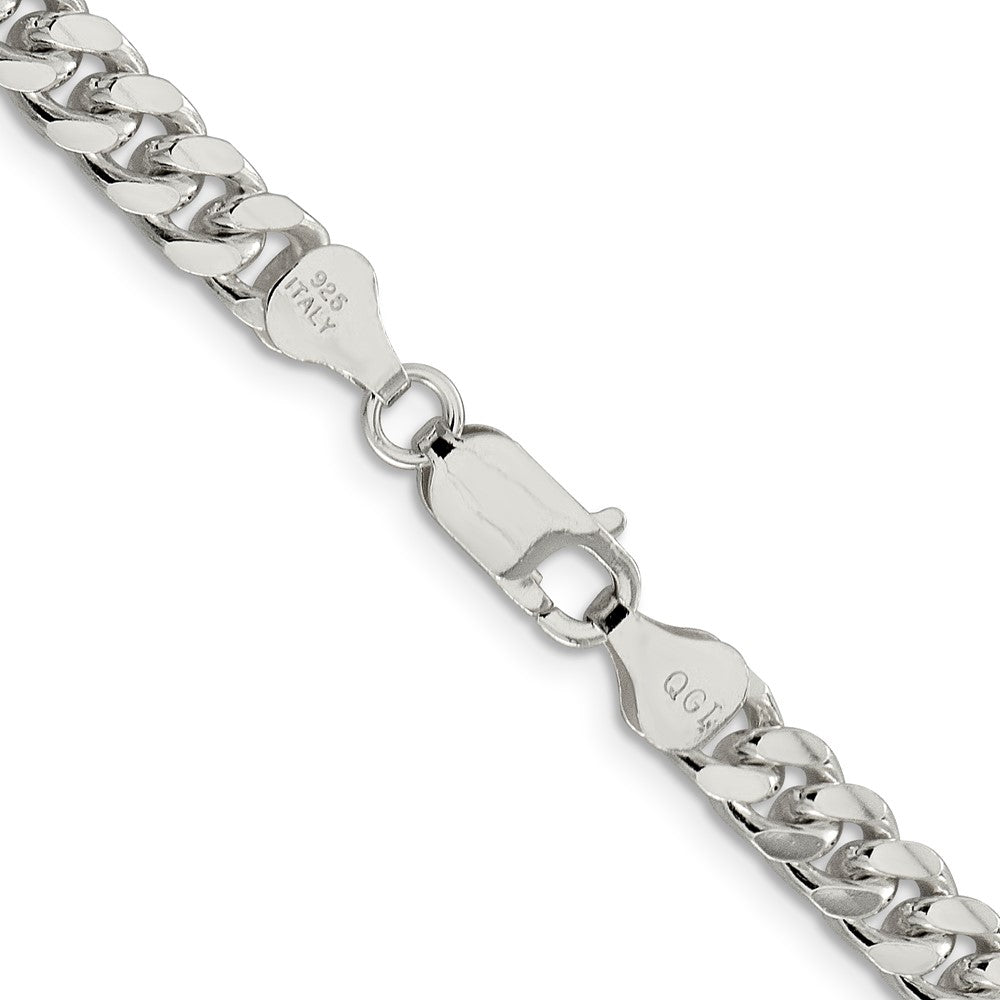 Sterling Silver 6mm Domed w/ Side D/C Curb Chain 16 Inches