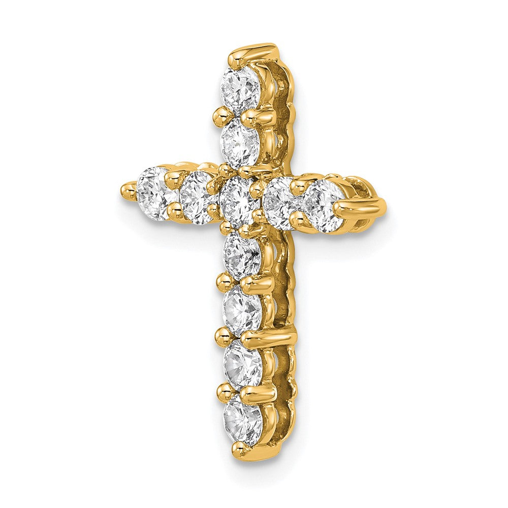 14k 1 carat Lab Grown Diamond VS/SI+ G+ Cross Chain Slide Pendant