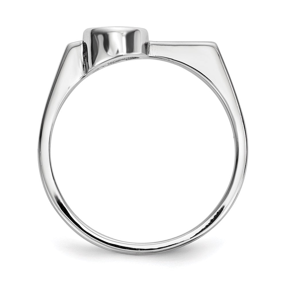 Sterling Silver Rhodium-plated Round CZ Ring