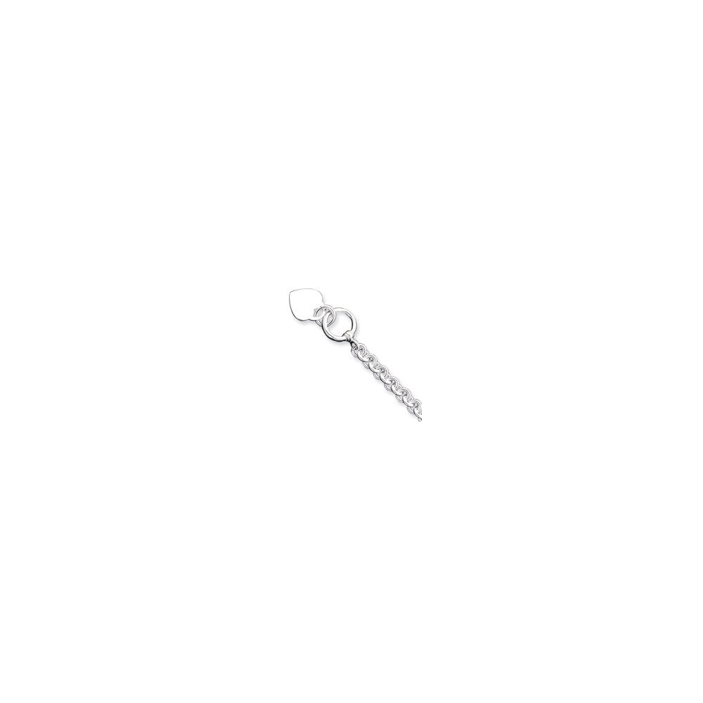 Sterling Silver Engraveable Heart Disc on Fancy Link Toggle Bracelet 7.75 inches