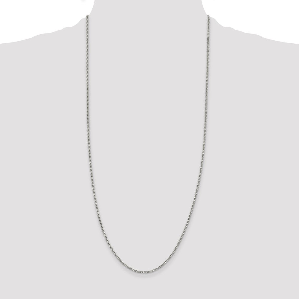 Sterling Silver Rhodium-plated 2mm Curb Chain 30 Inches