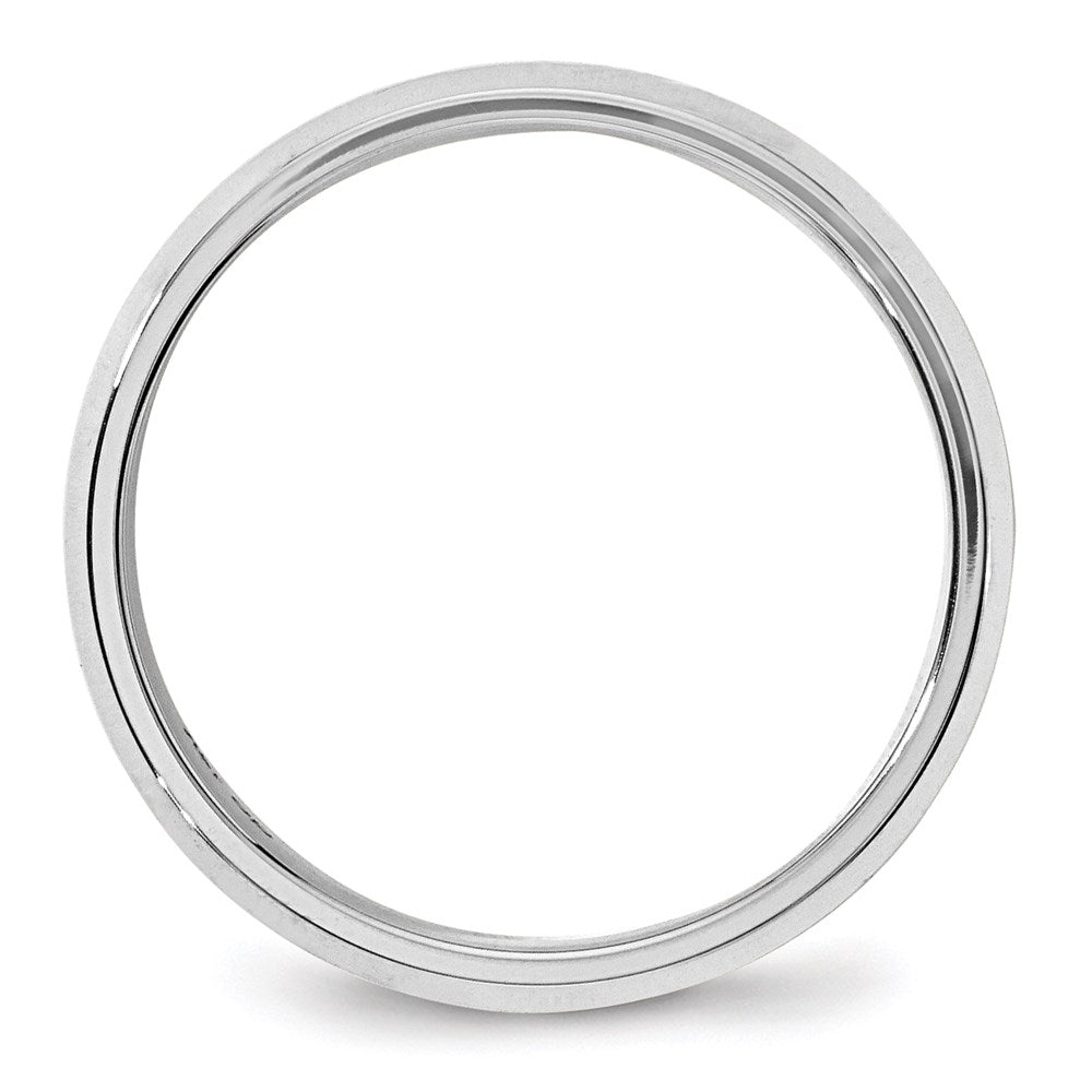 10k White Gold 6mm Beveled Edge Comfort Fit Wedding Band Size 11.5