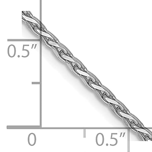 14K White Gold 9 inch 1.9mm Diamond-cut Parisian Wheat with Lobster Clasp Anklet