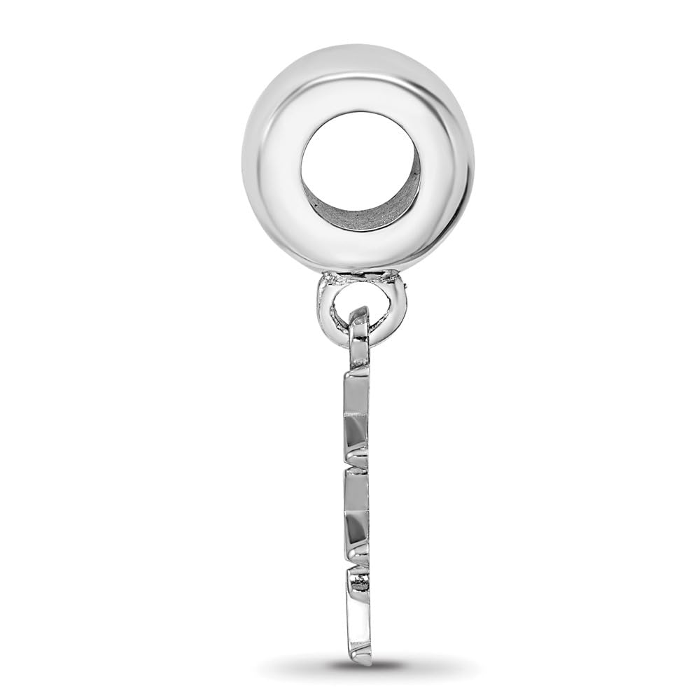 Sterling Silver RH-plate LogoArt Kappa Kappa Gamma Vertical Letter Bead QKKG005BD1-SS
