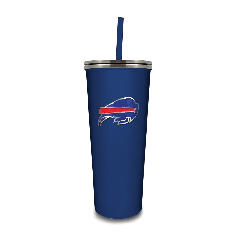 NFL Buffalo Bills Stainless Steel 24 ounce Skinny Tumbler with Emblem and Straw