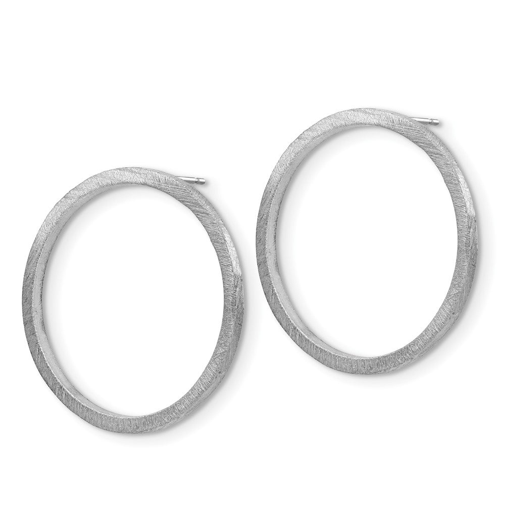Sterling Silver Rhodium Round Earrings