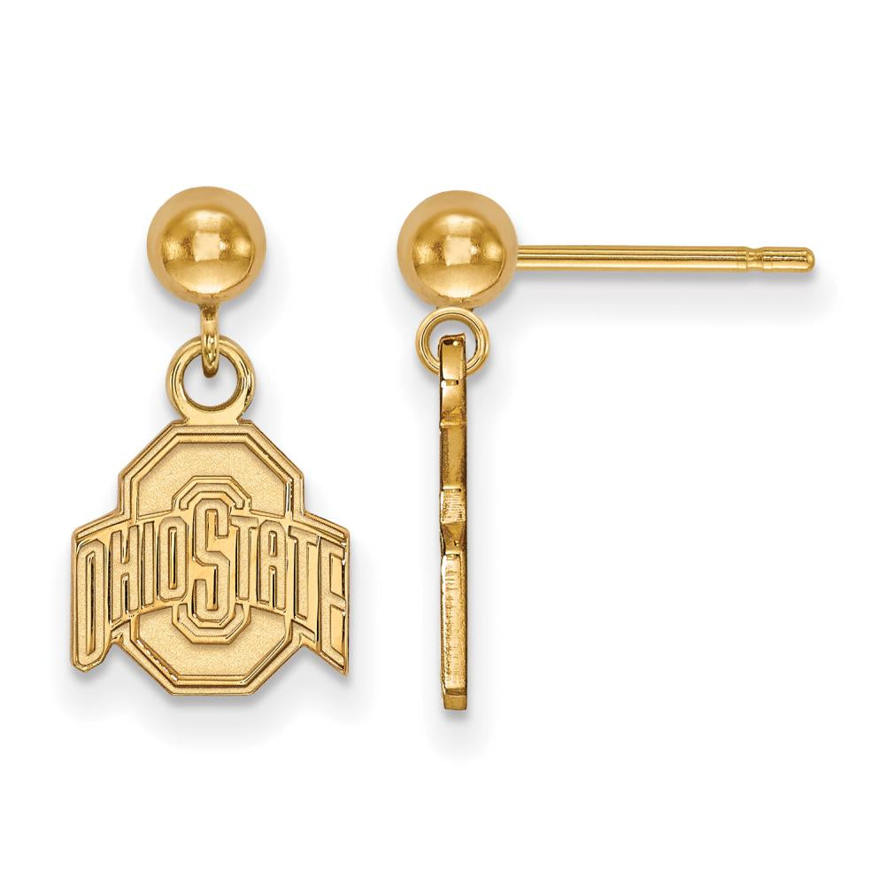 Ohio State Earrings Dangle Ball (Gold Plated)