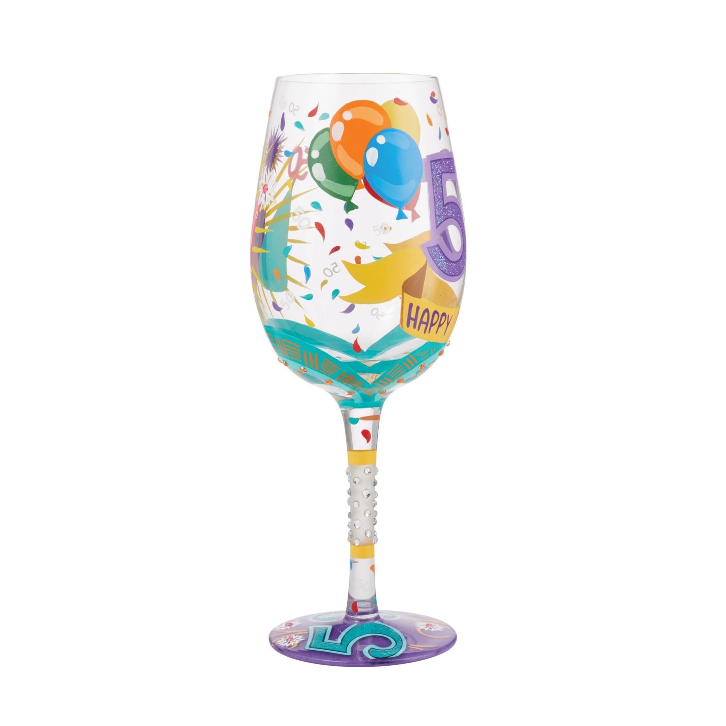 Lolita Happy 50th Birthday Wine Glass 9in H