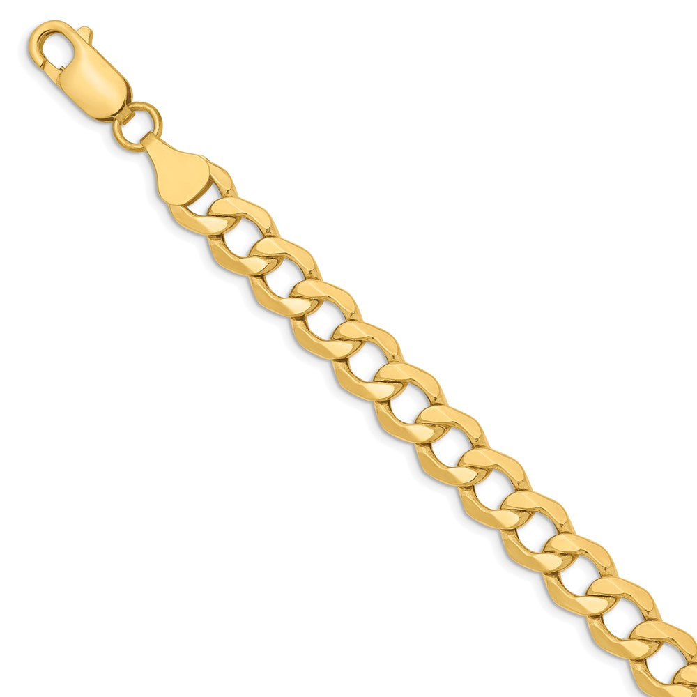 10K 7mm Semi-Solid Curb Chain 9  inches