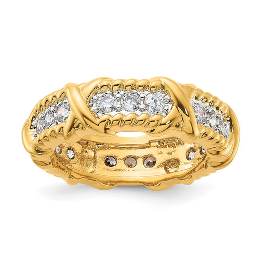 Kennedy Gold-tone Vermiel & CZ Unity Ring