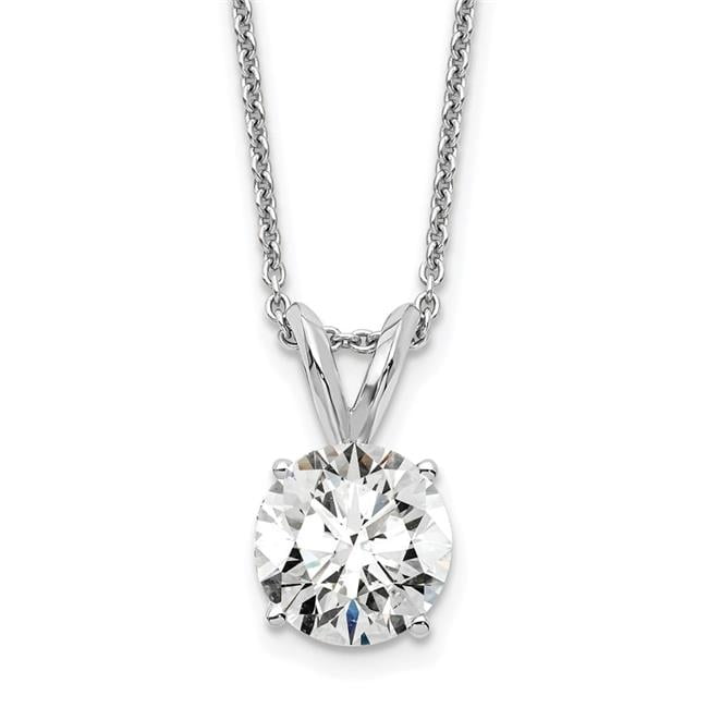 14k WG 1 carat total weight Round SI1/SI2, J Lab Grown Diamond Solitaire 18in Necklace