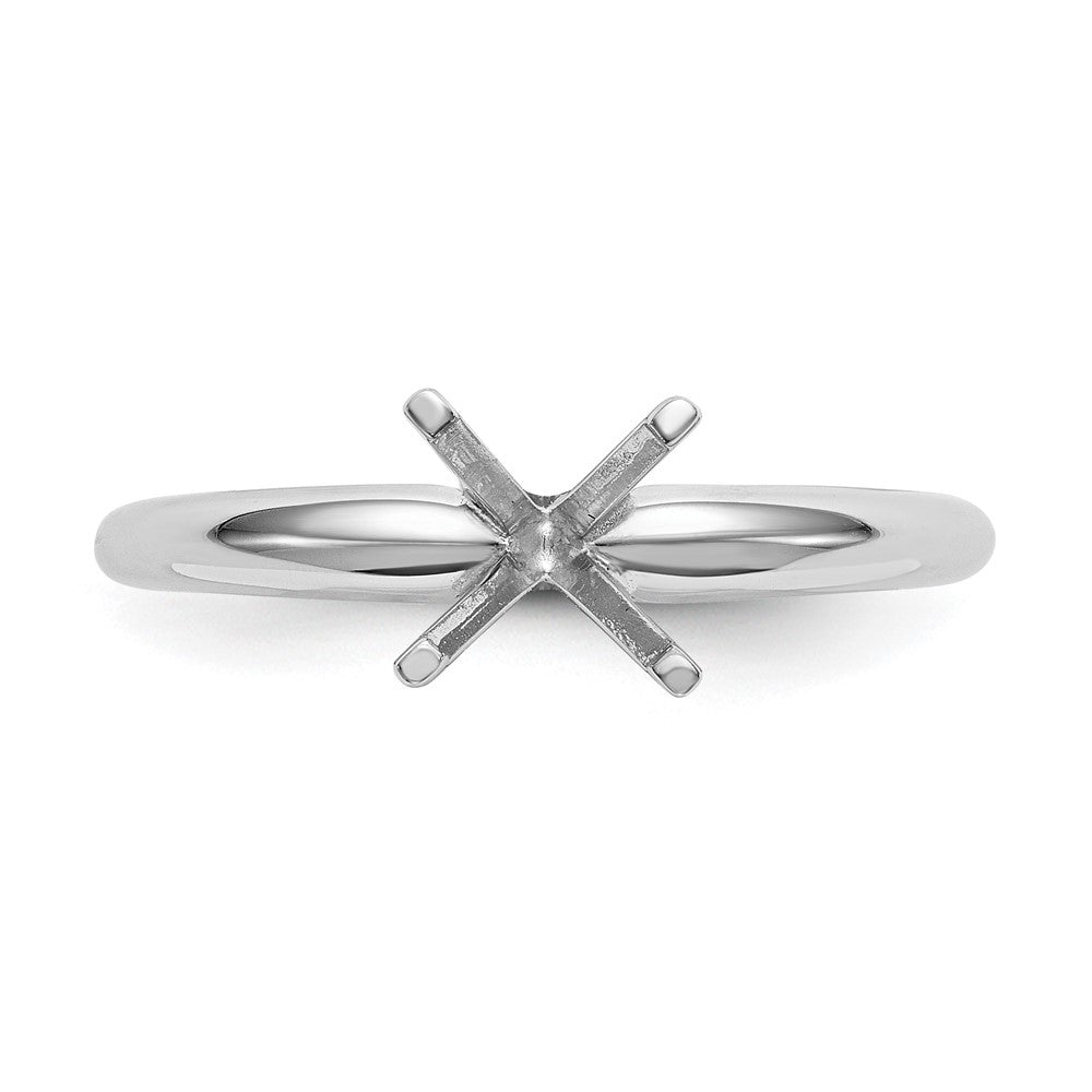 14k White Gold 3/4 carat Lightweight Half-Round 4-Prong Round Solitaire Ring Mounting