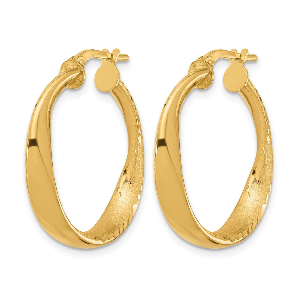 Sterling Silver Gold-plated Polished Hoop Earrings