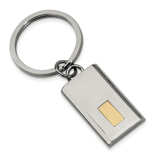 Stainless Steel Polished Yellow IP-Plated Key Chain