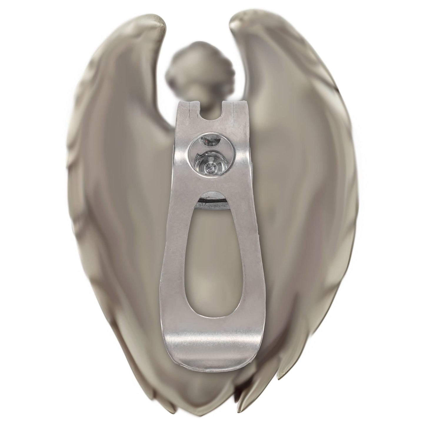 Male Guardian Angel Silver Tone 2.5 Inch Zinc Alloy Metal Auto Visor Clip