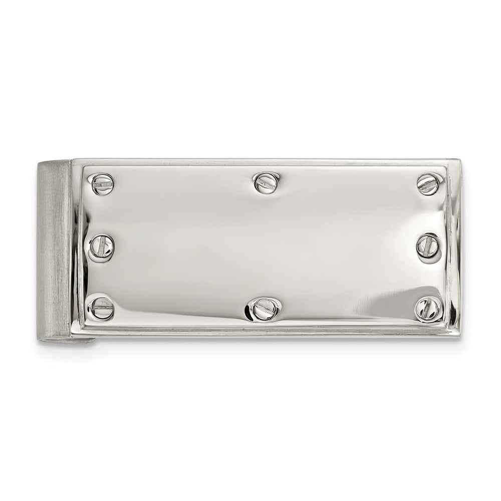 Stainless Steel Polished Screw Money Clip