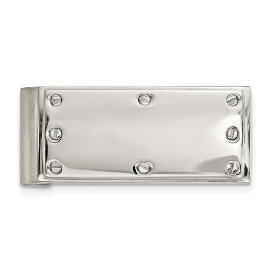 Stainless Steel Polished Screw Money Clip