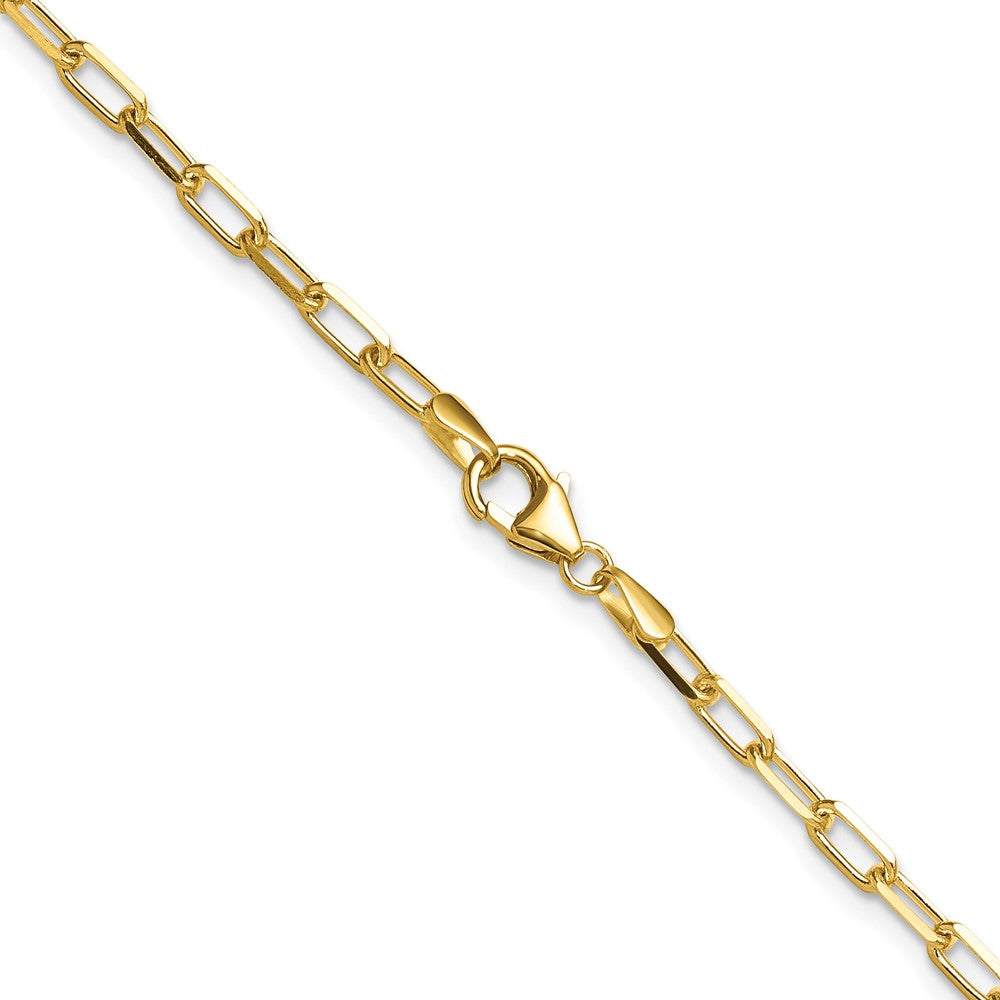 14k 3.0mm Solid Beveled D/C Paperclip Chain