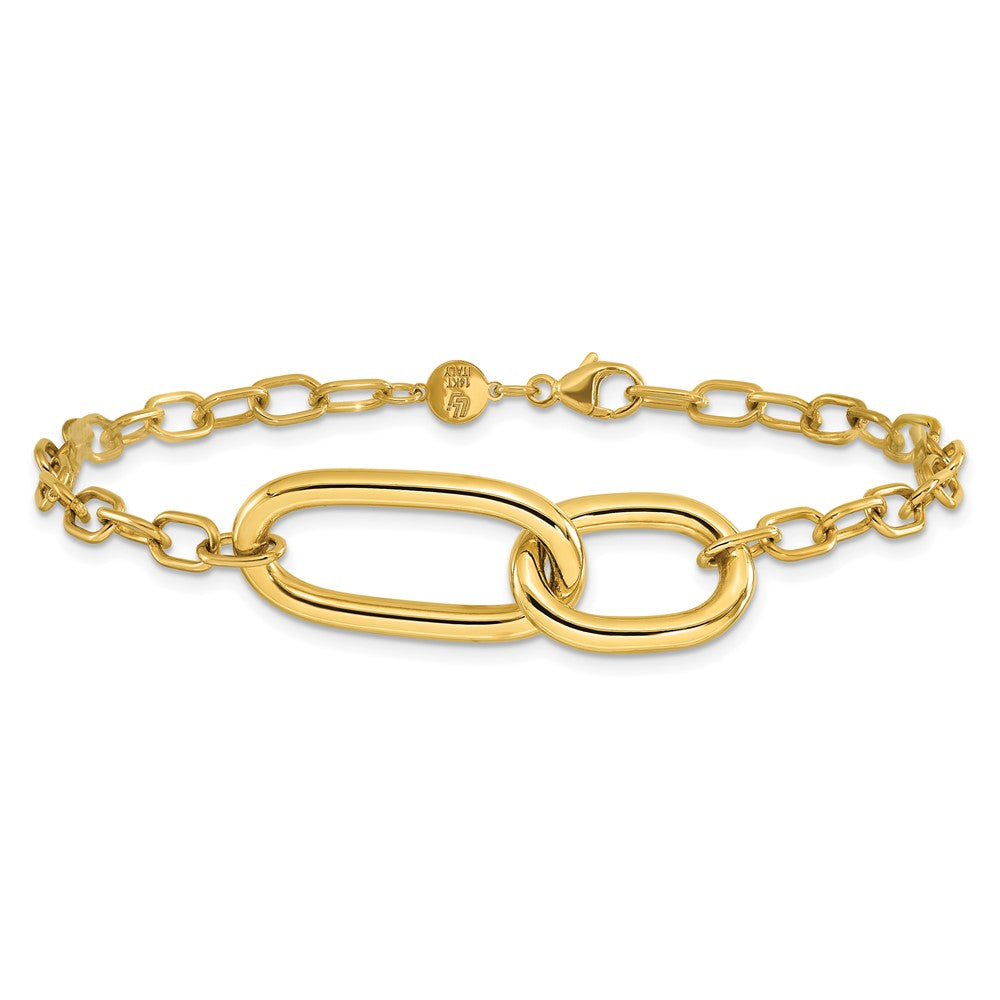 14K Polished Fancy Link Bracelet 7.5  inches