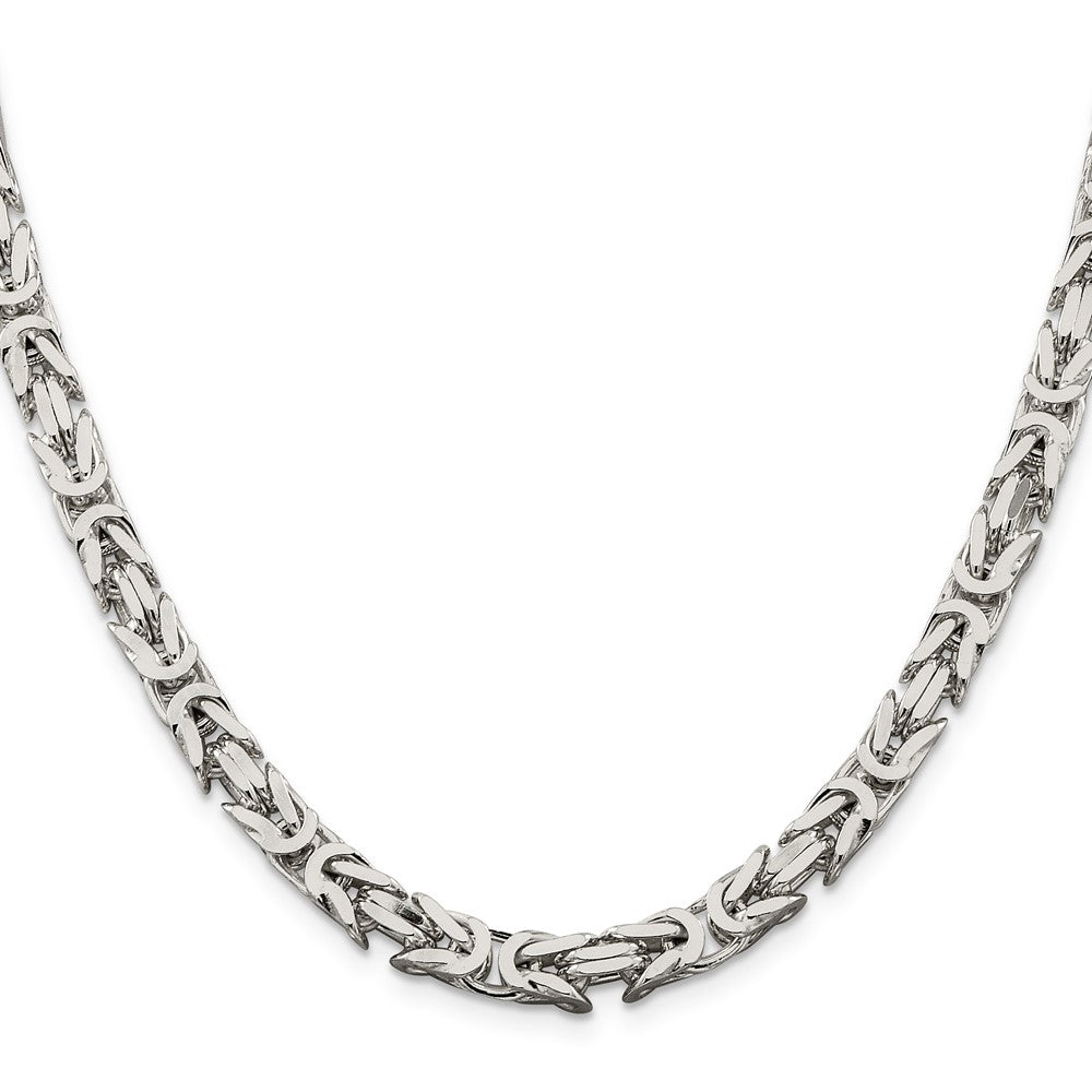 Sterling Silver 6mm Byzantine Chain 20 Inches
