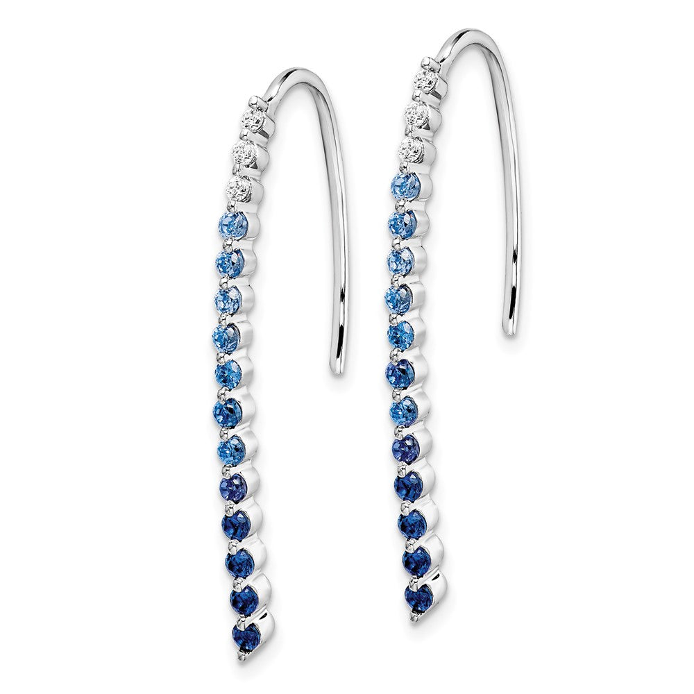 14k White Gold Diamond and Sapphire Earrings