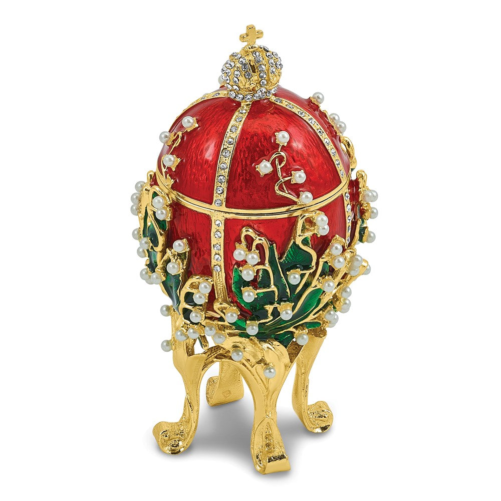 Luxury Giftware by Jere Bejeweled BEAD BLISS (Plays Fur Elise) Musical Egg Trinket Box Plays with Matching 18 inch Necklace