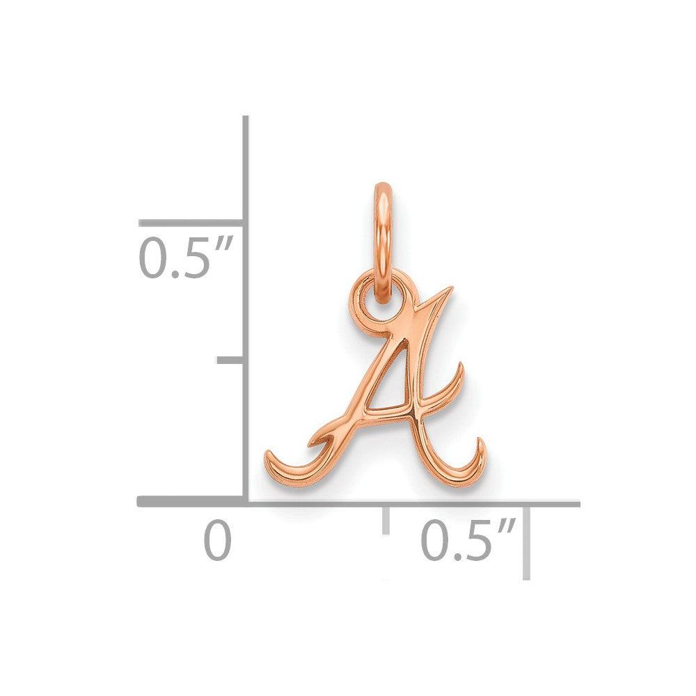Sterling Silver Rose Gold-plated MLB LogoArt Atlanta Braves Extra Small Pen