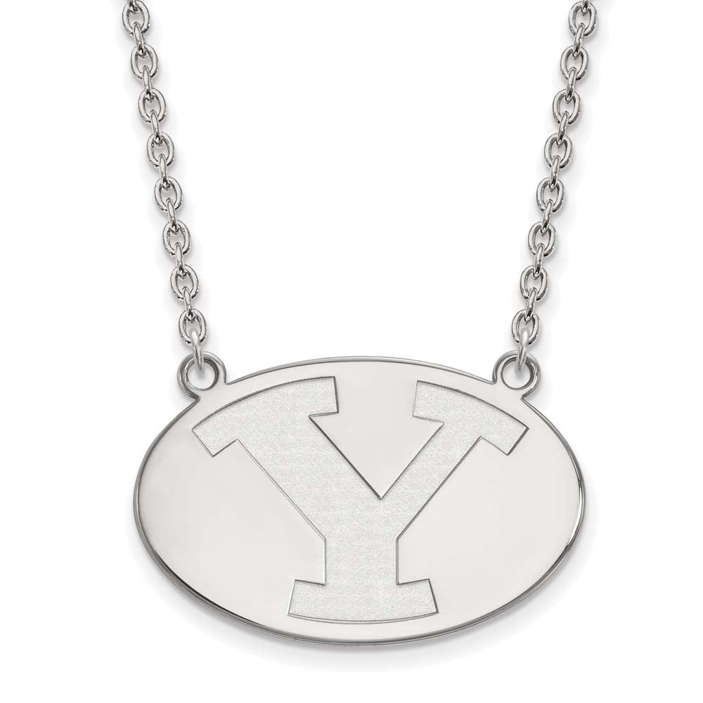 LogoArt SS010BYU-18 Sterling Silver Brigham Young University Large Pendant with Necklace