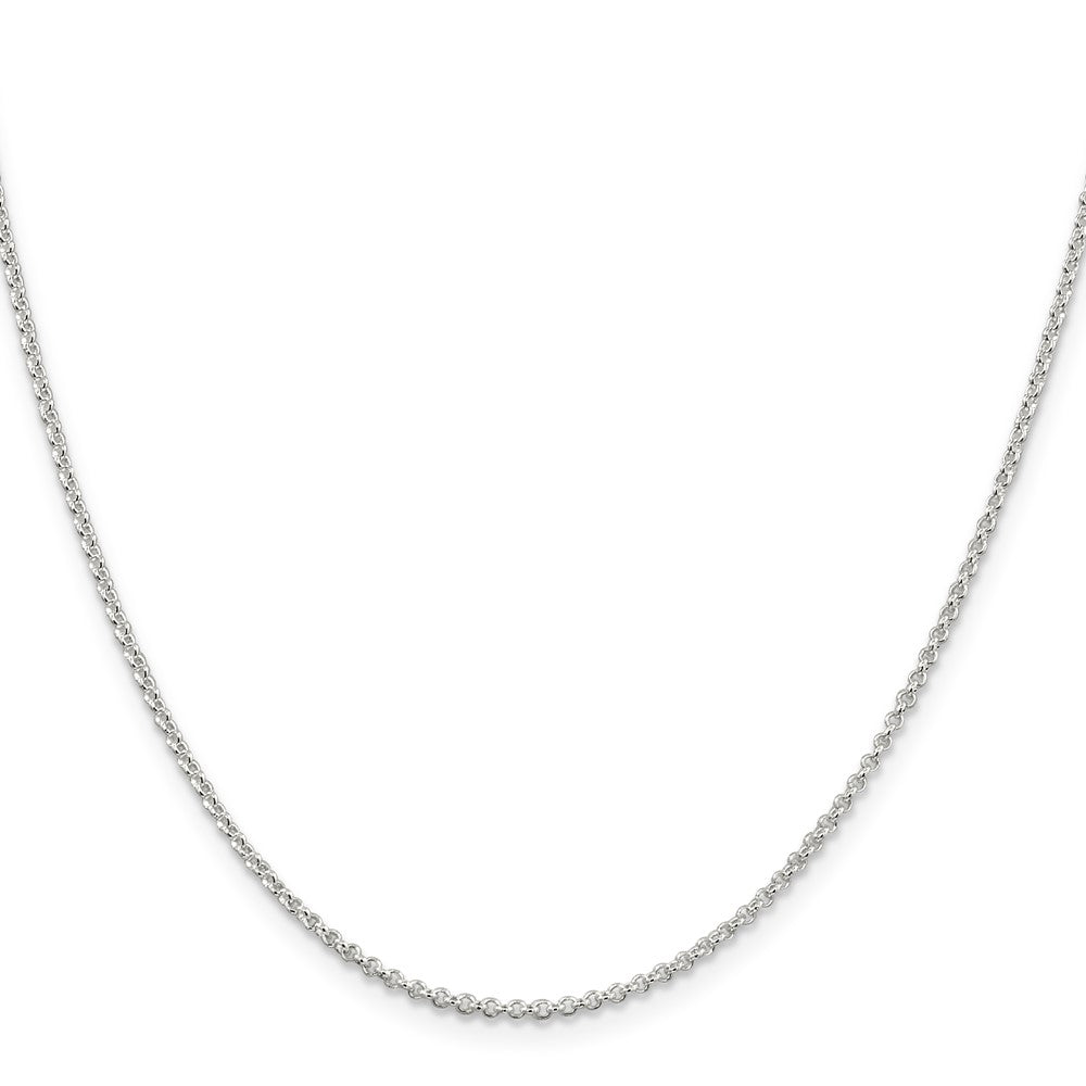 Sterling Silver Rhodium-plated 1.5mm Rolo Chain 24 Inches